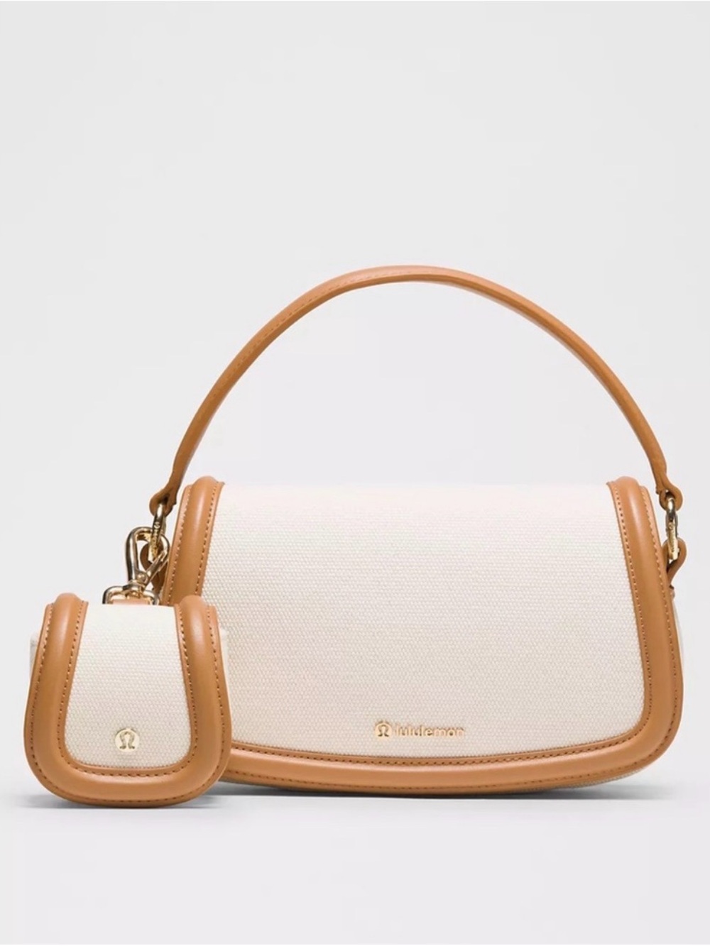 Lululemon Canvas Mini Bag - Natural/Chestnut Brown - Picture 5 of 7